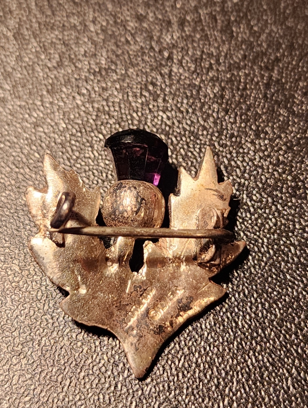 Silver Leaf Crystal Accent Pin - Picture 2 of 3